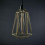 Lámpara colgante-Filament Style-DIAMOND 5 - Suspension Or câble Noir Ø21cm | Lampe